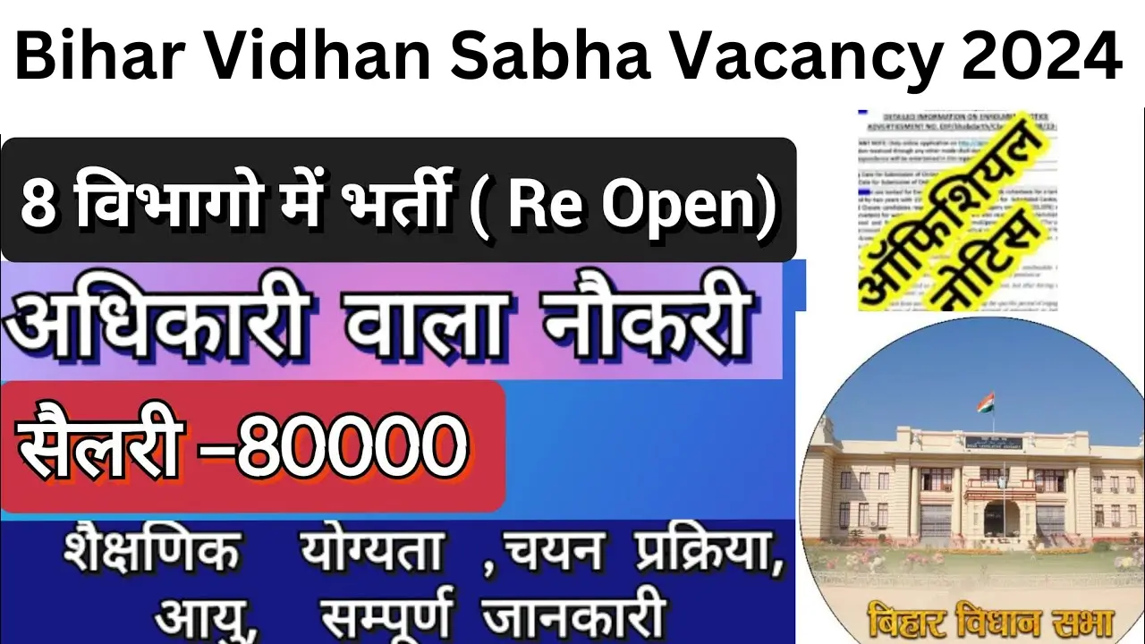 Bihar Vidhan Sabha Recruitment 2024