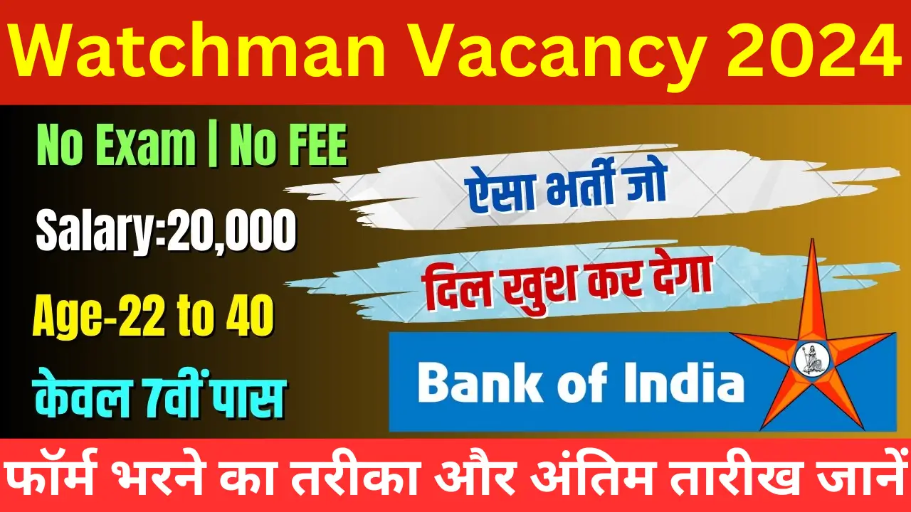 Watchman Vacancy 2024