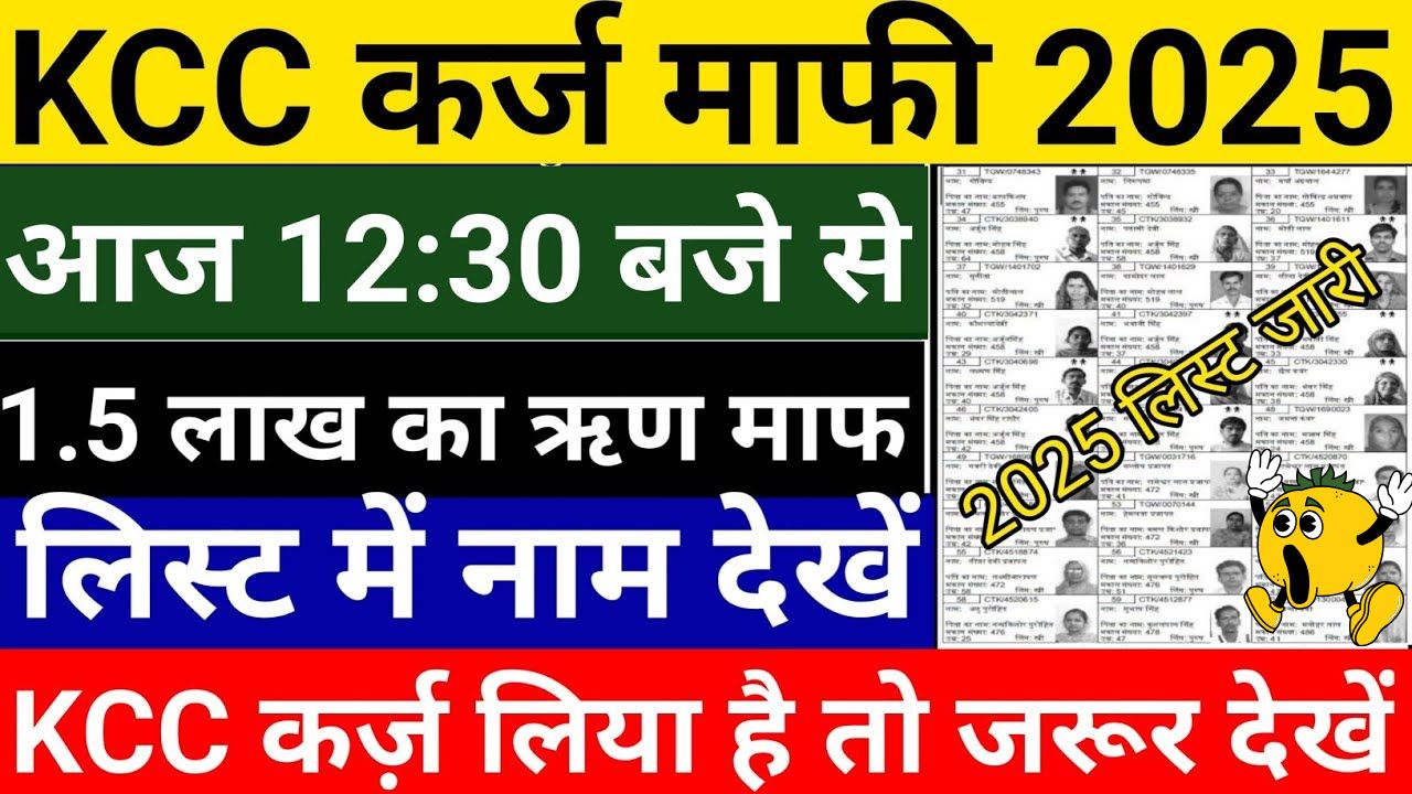 _KCC Kisan karj mafi list 2025