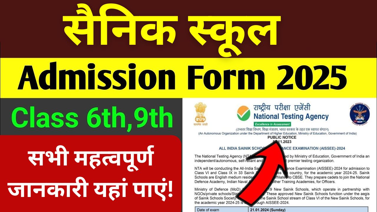 sainik school admission 2025-26