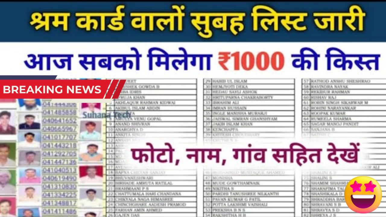 E-shram card list out 2025