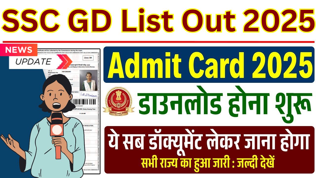 SSC GD Admit Card and list out 2025